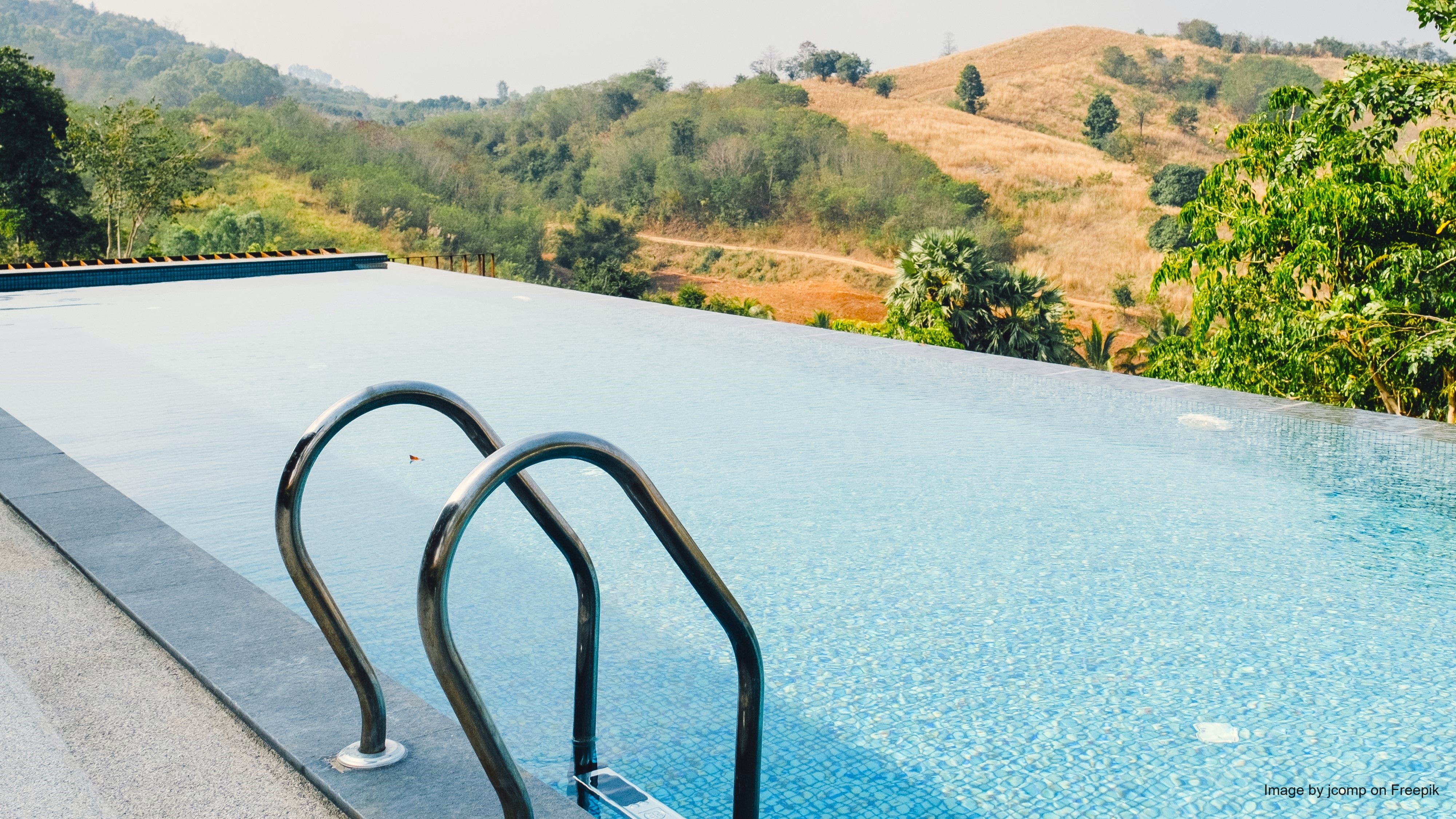 Solar-powered swimming pool