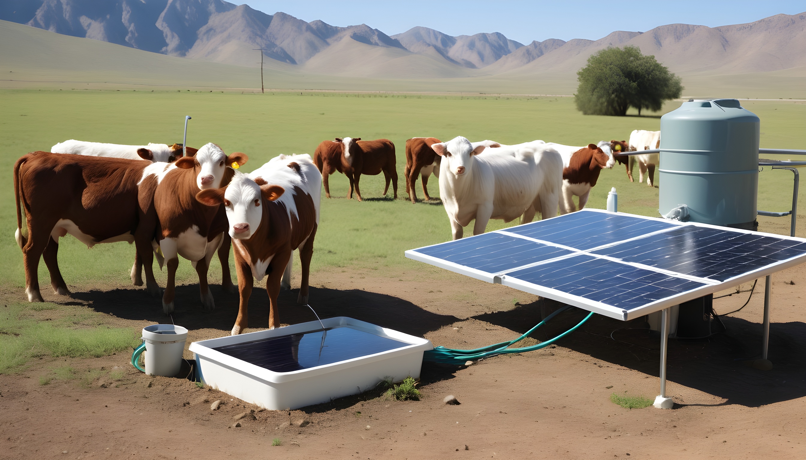 Solar powered livestock watering system